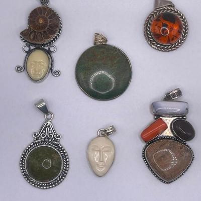 Lot of Sterling Silver & Costume Jewelry Pendants I