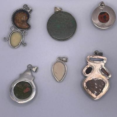 Lot of Sterling Silver & Costume Jewelry Pendants I