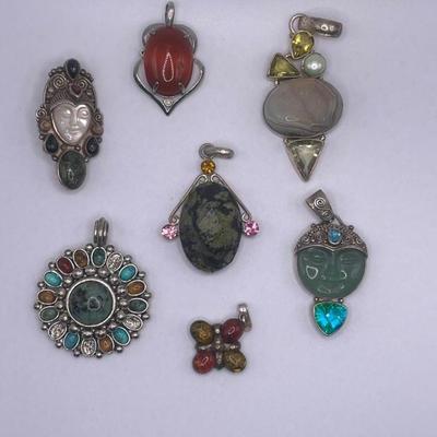 Lot of Sterling Silver & Costume Jewelry Pendants II