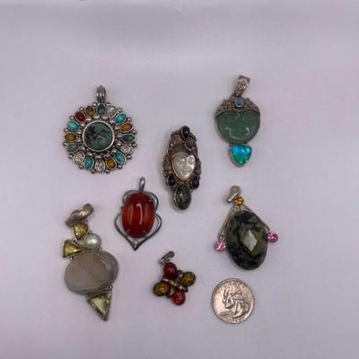 Lot of Sterling Silver & Costume Jewelry Pendants II