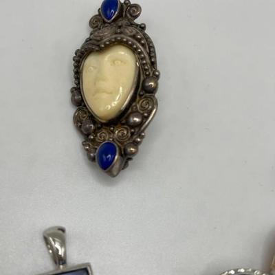 Lot of Sterling Silver & Costume Jewelry Pendants III