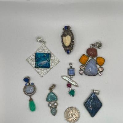 Lot of Sterling Silver & Costume Jewelry Pendants III