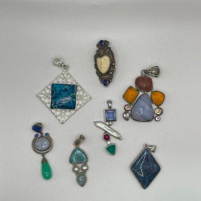 Lot of Sterling Silver & Costume Jewelry Pendants III