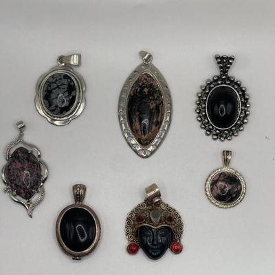Lot of Sterling Silver & Costume Jewelry Pendants IV