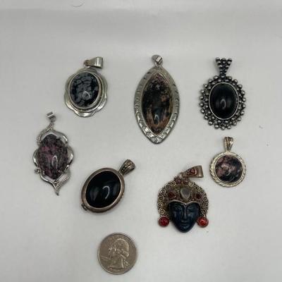 Lot of Sterling Silver & Costume Jewelry Pendants IV