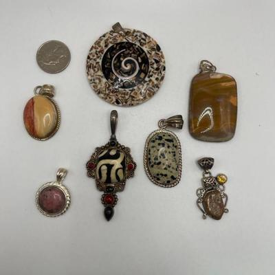 Lot of Sterling Silver & Costume Jewelry Pendants V