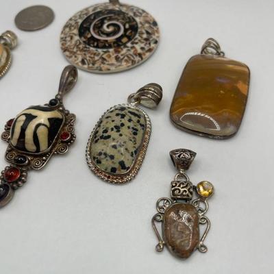 Lot of Sterling Silver & Costume Jewelry Pendants V