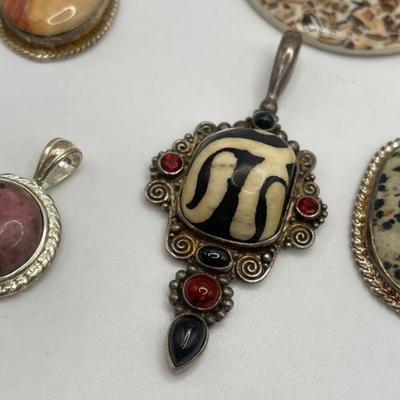Lot of Sterling Silver & Costume Jewelry Pendants V
