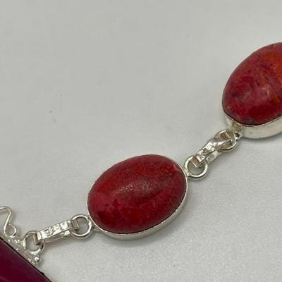 Sterling Silver Bracelet Set with Stones