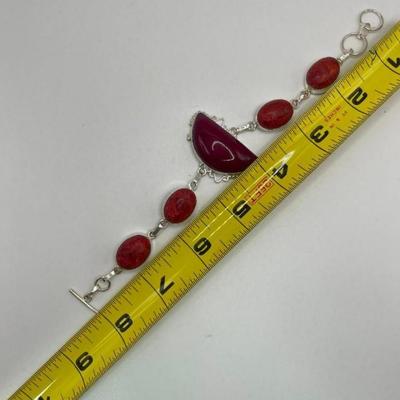 Sterling Silver Bracelet Set with Stones