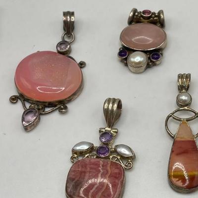 Lot of Sterling Silver & Costume Jewelry Pendants VI