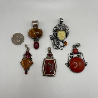 Lot of Sterling Silver & Costume Jewelry Pendants VII