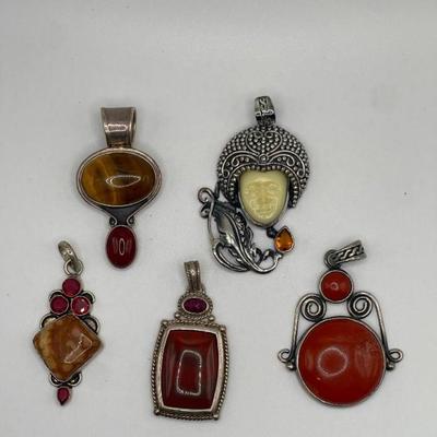 Lot of Sterling Silver & Costume Jewelry Pendants VII