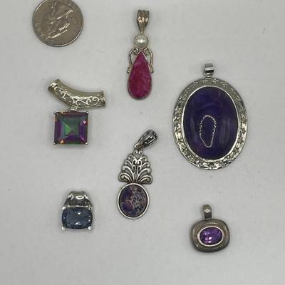 Lot of Sterling Silver & Costume Jewelry Pendants VIII
