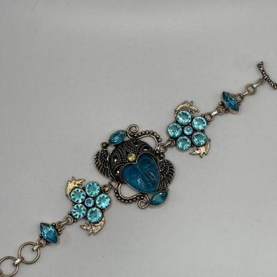 Sterling Silver Bracelet with Assorted Beads