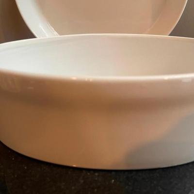 Lot of 3 White Porcelain Serving Dishes