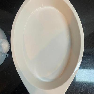 Lot of 3 White Porcelain Serving Dishes