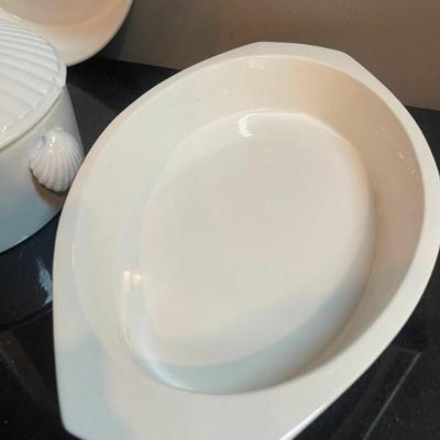 Lot of 3 White Porcelain Serving Dishes