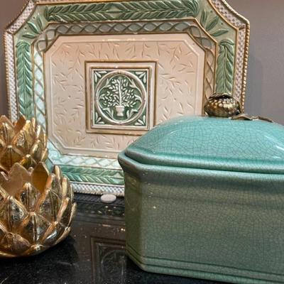 Lot of Home Accents & Fitz & Floyd Serving Platter