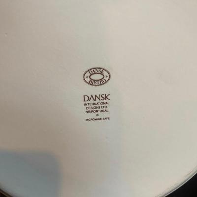 Lot of Dansk Bistro White Serving Dishes with Blue Rims