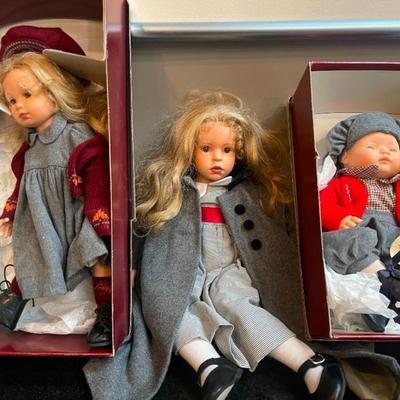 Lot of 3 Dolls by D'Azucar-Asi Collection, Made in Spain