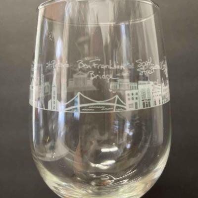 Pair of Philadelphia Phillyware 16 ounce wine glasses