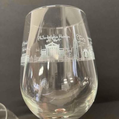 Pair of Philadelphia Phillyware 16 ounce wine glasses