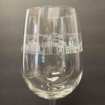 Pair of Philadelphia Phillyware 16 ounce wine glasses