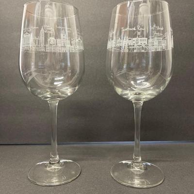 Pair of Philadelphia Phillyware 16 ounce wine glasses