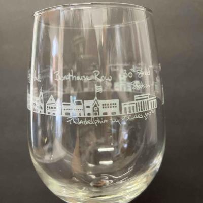 Pair of Philadelphia Phillyware 16 ounce wine glasses