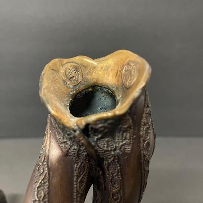 Pair of Gilbert Kruft Bronze Figural Candlesticks