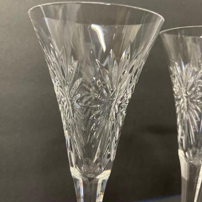 Pair of Jim O’Leary Waterford Crystal Flutes, Signed
