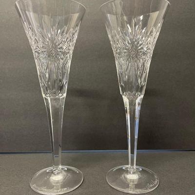 Pair of Jim O’Leary Waterford Crystal Flutes, Signed