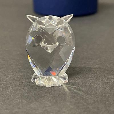 Swarovski Crystal Owl with Green Crystal Eyes, In Original Box