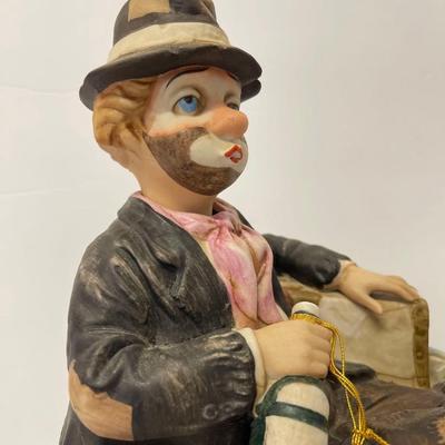 Vintage 1985 Waco Melody In Motion Hand Painted Bisque Porcelain Music Box “Willie the Hob”