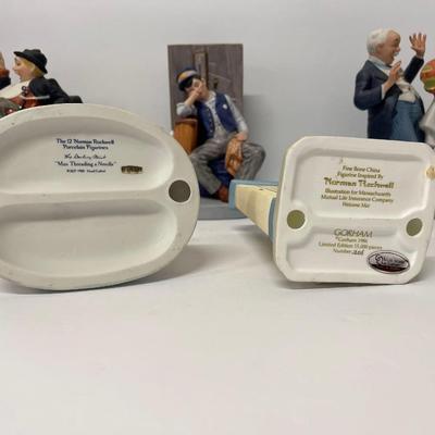 Lot of 2 Gorham Fine Bone China Norman Rockwell Figurines