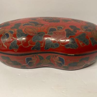 Hand Painted Decorative Kidney Shaped Box
