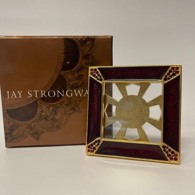 Jay Strongwater Mini Picture Frame, Red Enamel & Swarovski Crystals