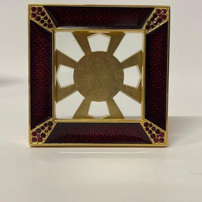 Jay Strongwater Mini Picture Frame, Red Enamel & Swarovski Crystals