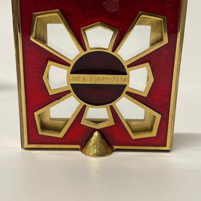 Jay Strongwater Mini Picture Frame, Red Enamel & Swarovski Crystals