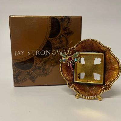 Jay Strongwater Enamel Mini Frame with Crystal Dragonfly