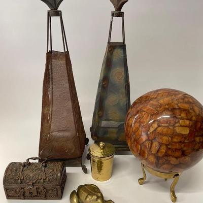 Lot of Home Accents, Brass & Earth Tones