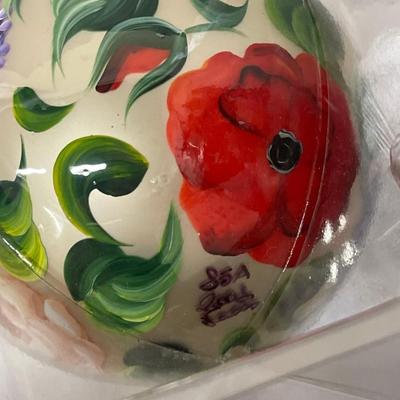 Lot of 2 Vintage Saks Fifth Ave Hand Painted Christmas Ornaments Circa 1997 & 2002