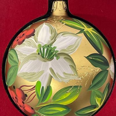 Vintage 2007 Saks Fifth Avenue Annual Christmas Holiday Ball Hand Made Ornament, Signed