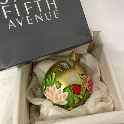 Vintage 1999 Saks Fifth Avenue Annual Christmas Holiday Ball Hand Made Ornament, Signed