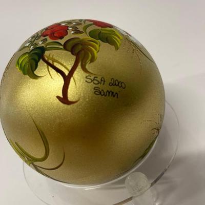 Vintage 2000 Saks Fifth Avenue Annual Christmas Holiday Ball Hand Made Ornament, Signed