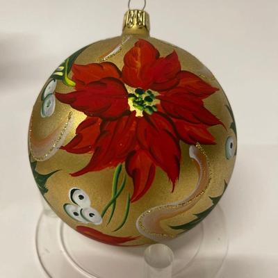 Vintage Circa 2000s Saks Fifth Avenue Annual Christmas Holiday Ball Hand Made Ornament, Signed