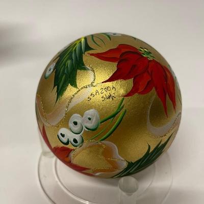 Vintage Circa 2000s Saks Fifth Avenue Annual Christmas Holiday Ball Hand Made Ornament, Signed