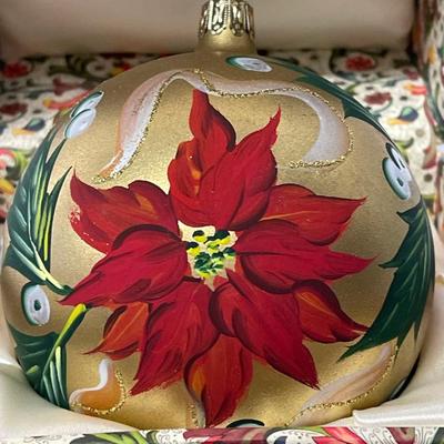 Vintage Circa 2000s Saks Fifth Avenue Annual Christmas Holiday Ball Hand Made Ornament, Signed