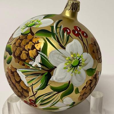 Vintage Circa 2003 Saks Fifth Avenue Annual Christmas Holiday Ball Hand Made Ornament, Signed